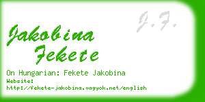 jakobina fekete business card